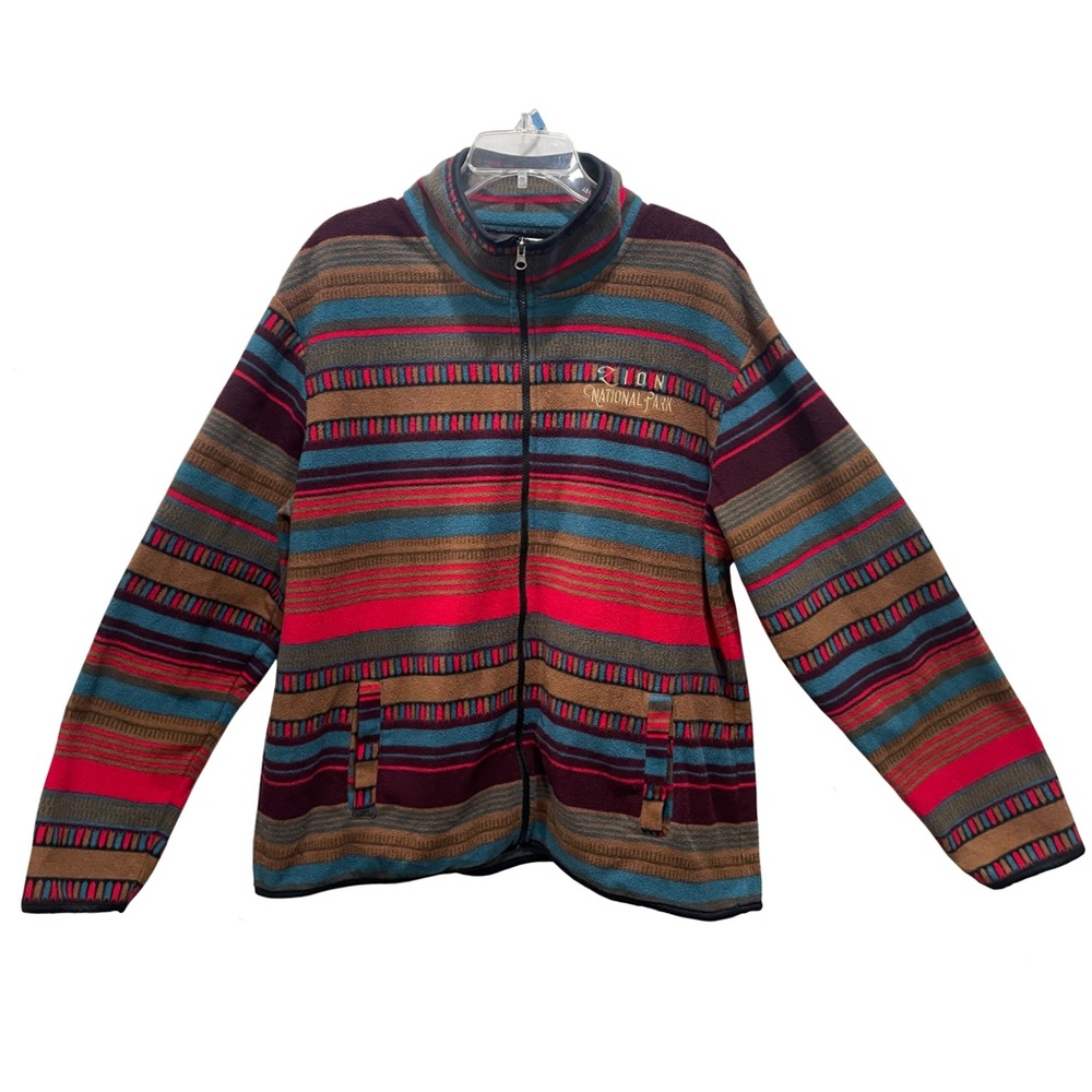 Arctic Image Aztec Zion National Park Full Zip Fleece Jacket Women's XL Outdoors